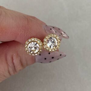 Swarovski Gold and Clear Crystal Earrings